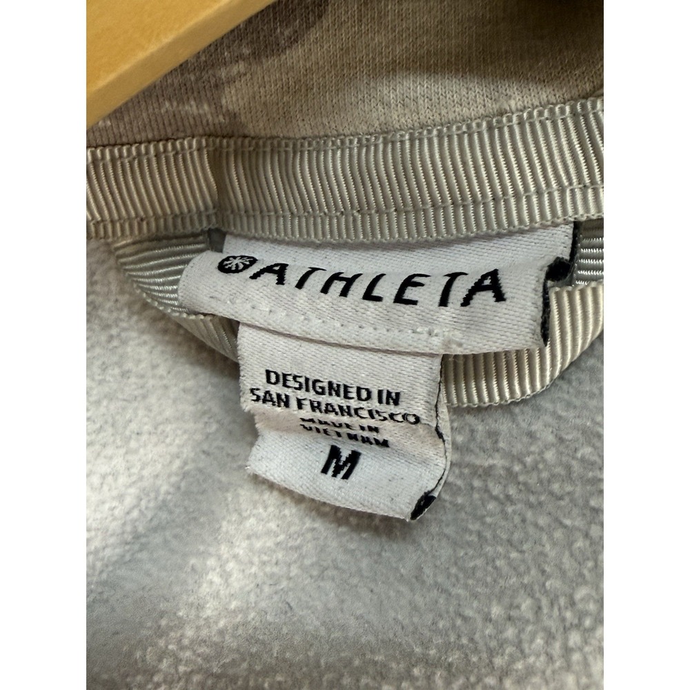 Women's Size Medium Athleta Jacket Tan Camo Hooded Zip up - Picture 7 of 9